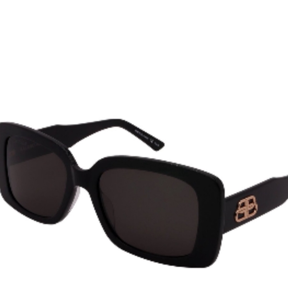 Balenciaga Black Sunglasses with Gold Accent